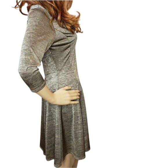 Rag Therapy Womens Medium Metallic Heathered Knit 3/4 sleeve Dress Medium - Picture 4 of 5